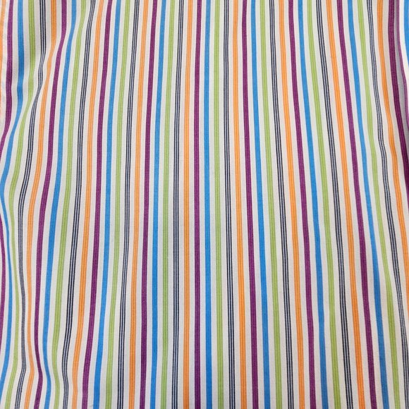 Neiman Marcus Shirt Men's Large Multicolor Striped Button Front 80's 2-Ply - Picture 6 of 9